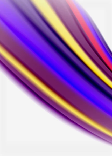 Wave lines abstract background, smooth silk design with rainbow style colors. Liquid fluid color waves. Vector Illustration — 스톡 벡터