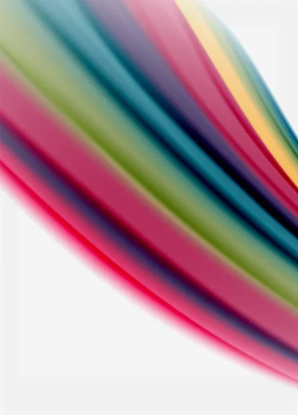 Linhas de onda fundo abstrato, design de seda lisa com cores de estilo arco-íris. Ondas de fluidos líquidos. Ilustração vetorial —  Vetores de Stock