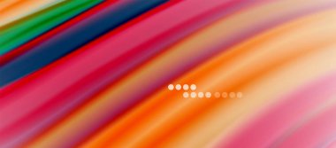 Dalga çizgileri soyut arkaplan, gökkuşağı tarzı renklerle düz ipek tasarım. Sıvı sıvı renk dalgaları. Vektör İllüstrasyonu