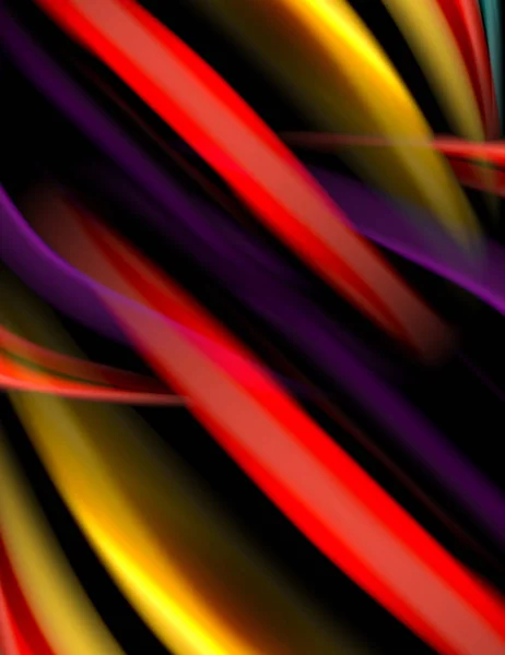 Garis halus sutra pada hitam, cairan gelombang warna. Ilustrasi Vektor - Stok Vektor