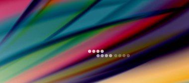 Dalga çizgileri soyut arkaplan, gökkuşağı tarzı renklerle düz ipek tasarım. Sıvı sıvı renk dalgaları. Vektör İllüstrasyonu