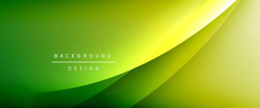 Gölgeli sıvı çizgiler ve eğimli arkaplanda ışık salla. Dinamik düz gölge çizgisi etkisi olan basit akışkan renk gradyanı soyut arkaplan