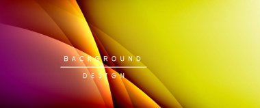 Gölgeli sıvı çizgiler ve eğimli arkaplanda ışık salla. Dinamik düz gölge çizgisi etkisi olan basit akışkan renk gradyanı soyut arkaplan