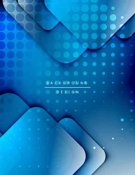 Rounded squares shapes composition geometric abstract background. 3D shadow effects and fluid gradients. Modern overlapping forms. — 스톡 벡터