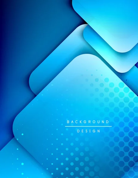 Rounded squares shapes composition geometric abstract background. 3D shadow effects and fluid gradients. Modern overlapping forms. — 스톡 벡터