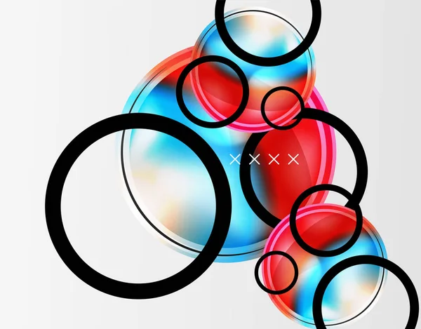 Fondo abstracto - burbujas de vidrio brillante, formas abstractas de esfera. Ilustración de vectores para fondos de pantalla, Banner, Fondo, Tarjeta, Ilustración de libros, landing page — Archivo Imágenes Vectoriales