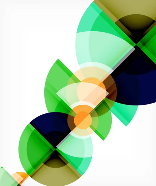 Abstracte achtergrond, cirkel en driehoek ontwerp ronde vormen overlappen. Geometrische trendy sjabloon. Vector Illustratie voor Behang, Banner, Achtergrond, Kaart, Boek Illustratie, Landingspagina — Stockvector