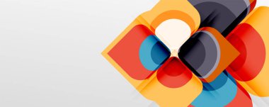 Abstract background - geometric cut paper design flower or square shape composition. Vector Illustration For Wallpaper, Banner, Background, Card, Book Illustration, landing page