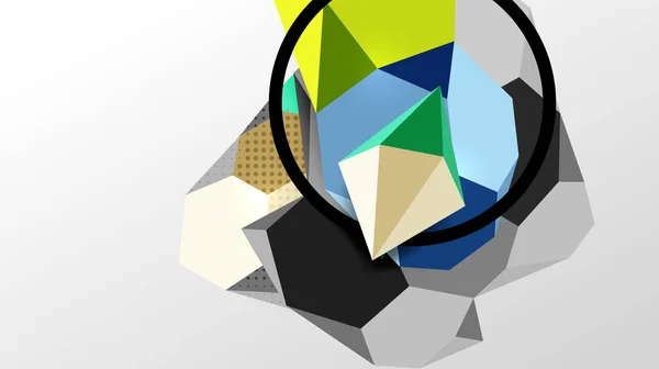 Abstrakter Hintergrund - 3D polygonale geometrische Formenzusammensetzung. Vektor-Illustration für Tapeten, Banner, Hintergrund, Karte, Buchillustration, Landing Page — Stockvektor