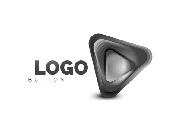 Play, Pfeil oder Download-Taste Symbol, minimales Design Business-Logo-Vorlage. 3D geometrische Fett im Relief-Stil mit Farbüberblendungseffekt. Vektor-Illustration für Tapete, Banner, Hintergrund, Karte — Stockvektor