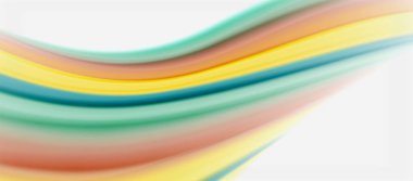 Dalga çizgileri soyut arkaplan, gökkuşağı tarzı renklerle düz ipek tasarım. Sıvı sıvı renk dalgaları. Vektör İllüstrasyonu