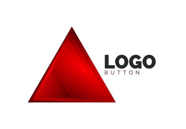 Шаблон геометрического логотипа значка треугольника. Минимальный геометрический дизайн, трехмерный геометрический жирный символ в рельефном стиле с эффектом смешивания цветов. Векторная иллюстрация для кнопок, баннеров, фона — стоковый вектор