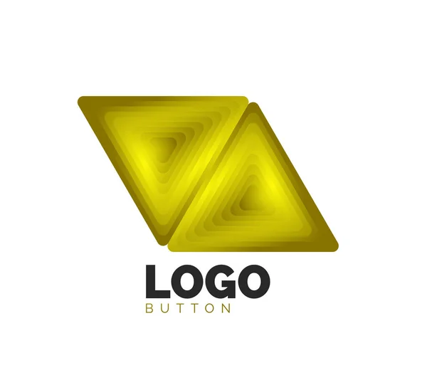 Dreieck-Symbol geometrische Logo-Vorlage. minimales geometrisches Design, 3D-geometrisches fettes Symbol im Reliefstil mit Effekt der Farbmischung. Vektor-Illustration für Taste, Banner, Hintergrund — Stockvektor