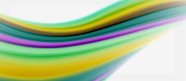 Dalga çizgileri soyut arkaplan, gökkuşağı tarzı renklerle düz ipek tasarım. Sıvı sıvı renk dalgaları. Vektör İllüstrasyonu — Stok Vektör