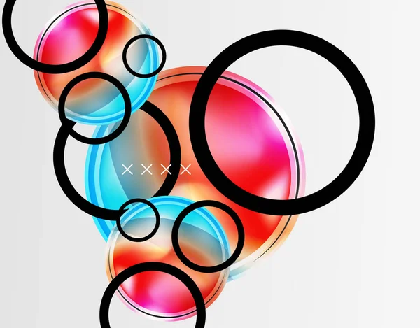 Fondo abstracto - burbujas de vidrio brillante, formas abstractas de esfera. Ilustración de vectores para fondos de pantalla, Banner, Fondo, Tarjeta, Ilustración de libros, landing page — Archivo Imágenes Vectoriales