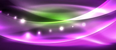 Abstract background. Shiny design neon waves with light effects, techno trendy design. Vector Illustration For Wallpaper, Banner, Background, Card, Book Illustration, landing page