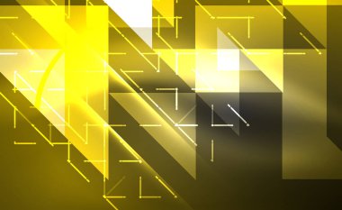 Abstract background, mosaic triangle pattern with transparent effects on glowing neon shiny backdrop. Vector Illustration For Wallpaper, Banner, Background, Card, Book Illustration, landing page