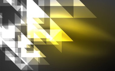 Abstract background, mosaic triangle pattern with transparent effects on glowing neon shiny backdrop. Vector Illustration For Wallpaper, Banner, Background, Card, Book Illustration, landing page
