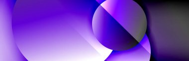 Dinamik trend geometrik soyut arka plan. Çemberler, yuvarlak şekiller üç boyutlu gölge efektleri ve sıvı eğimleri. Modern üst üste bindirme biçimleri