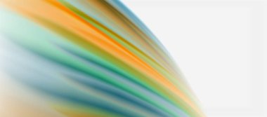 Dalga çizgileri soyut arkaplan, gökkuşağı tarzı renklerle düz ipek tasarım. Sıvı sıvı renk dalgaları. Vektör İllüstrasyonu