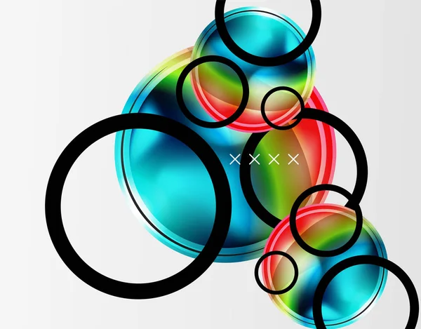 Fondo abstracto - burbujas de vidrio brillante, formas abstractas de esfera. Ilustración de vectores para fondos de pantalla, Banner, Fondo, Tarjeta, Ilustración de libros, landing page — Archivo Imágenes Vectoriales