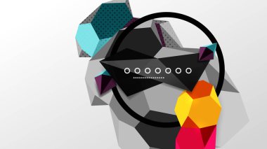 Abstract background - 3d polygonal geometric shapes composition. Vector Illustration For Wallpaper, Banner, Background, Card, Book Illustration, landing page