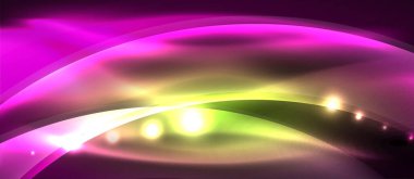 Abstract background. Shiny design neon waves with light effects, techno trendy design. Vector Illustration For Wallpaper, Banner, Background, Card, Book Illustration, landing page