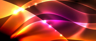 Abstract background. Shiny design neon waves with light effects, techno trendy design. Vector Illustration For Wallpaper, Banner, Background, Card, Book Illustration, landing page
