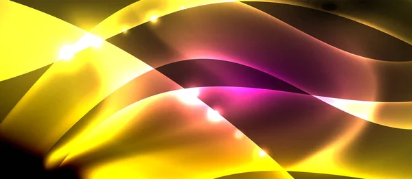 Abstract background. Shiny design neon waves with light effects, techno trendy design. Vector Illustration For Wallpaper, Banner, Background, Card, Book Illustration, landing page — 스톡 벡터