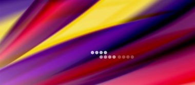 Dalga çizgileri soyut arkaplan, gökkuşağı tarzı renklerle düz ipek tasarım. Sıvı sıvı renk dalgaları. Vektör İllüstrasyonu