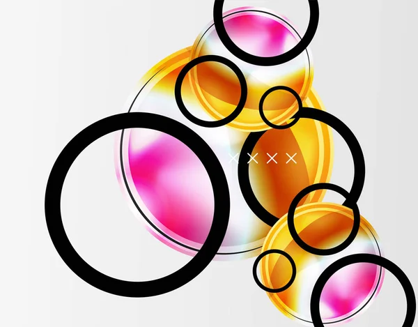 Fondo abstracto - burbujas de vidrio brillante, formas abstractas de esfera. Ilustración de vectores para fondos de pantalla, Banner, Fondo, Tarjeta, Ilustración de libros, landing page — Archivo Imágenes Vectoriales