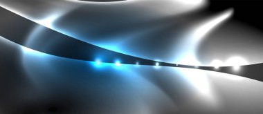 Abstract background. Shiny design neon waves with light effects, techno trendy design. Vector Illustration For Wallpaper, Banner, Background, Card, Book Illustration, landing page