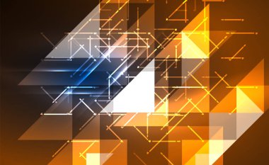 Abstract background, mosaic triangle pattern with transparent effects on glowing neon shiny backdrop. Vector Illustration For Wallpaper, Banner, Background, Card, Book Illustration, landing page