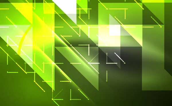 Abstrakter Hintergrund, Mosaik-Dreiecksmuster mit transparenten Effekten auf leuchtendem neonglänzenden Hintergrund. Vektor-Illustration für Tapeten, Banner, Hintergrund, Karte, Buchillustration, Landing Page — Stockvektor