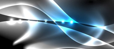 Abstract background. Shiny design neon waves with light effects, techno trendy design. Vector Illustration For Wallpaper, Banner, Background, Card, Book Illustration, landing page