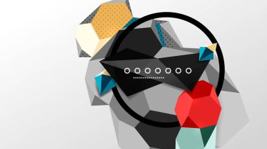 Abstract background - 3d polygonal geometric shapes composition. Vector Illustration For Wallpaper, Banner, Background, Card, Book Illustration, landing page