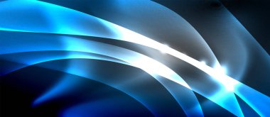 Abstract background. Shiny design neon waves with light effects, techno trendy design. Vector Illustration For Wallpaper, Banner, Background, Card, Book Illustration, landing page