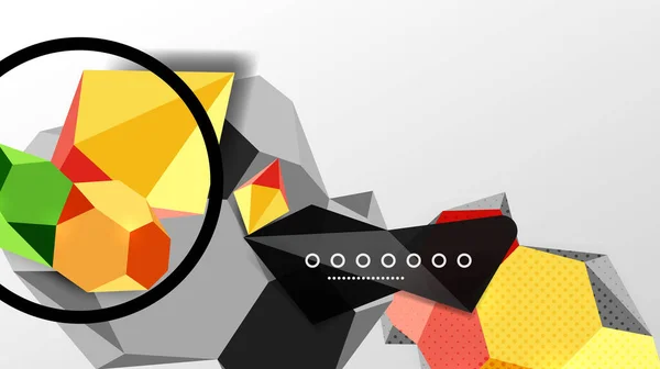 Abstrakter Hintergrund - 3D polygonale geometrische Formenzusammensetzung. Vektor-Illustration für Tapeten, Banner, Hintergrund, Karte, Buchillustration, Landing Page — Stockvektor