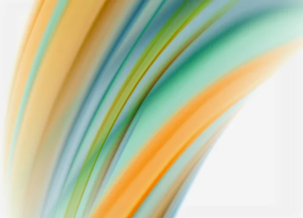 Linhas de onda fundo abstrato, design de seda lisa com cores de estilo arco-íris. Ondas de fluidos líquidos. Ilustração vetorial —  Vetores de Stock