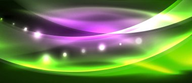 Abstract background. Shiny design neon waves with light effects, techno trendy design. Vector Illustration For Wallpaper, Banner, Background, Card, Book Illustration, landing page