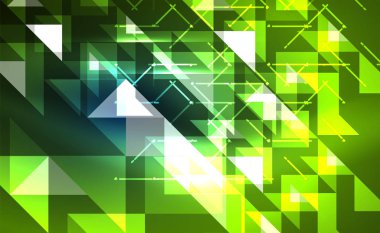Abstract background, mosaic triangle pattern with transparent effects on glowing neon shiny backdrop. Vector Illustration For Wallpaper, Banner, Background, Card, Book Illustration, landing page