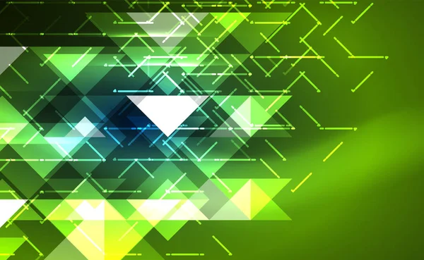 Abstract background, mosaic triangle pattern with transparent effects on glowing neon shiny backdrop. Vector Illustration For Wallpaper, Banner, Background, Card, Book Illustration, landing page — ストックベクタ