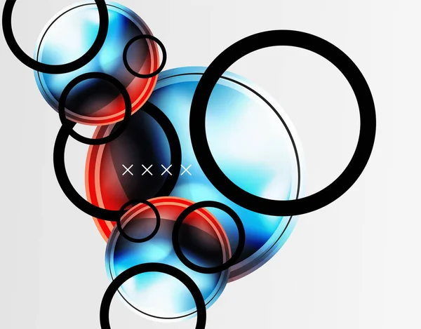 抽象的な背景-光沢のあるガラスの泡、抽象的な球の形。ベクトルイラスト壁紙、バナー、背景、カード、ブックイラスト、ランディングページ — ストックベクタ