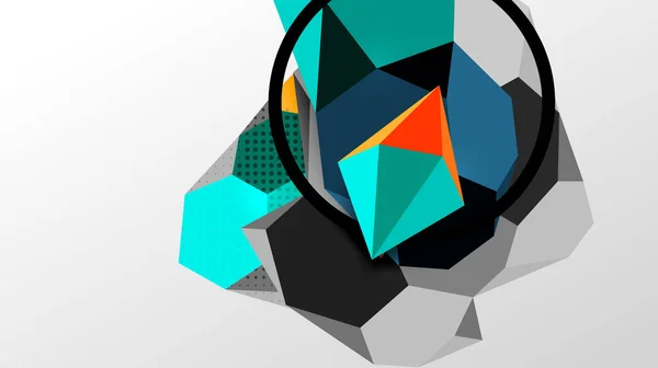 Abstrakter Hintergrund - 3D polygonale geometrische Formenzusammensetzung. Vektor-Illustration für Tapeten, Banner, Hintergrund, Karte, Buchillustration, Landing Page — Stockvektor