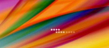 Dalga çizgileri soyut arkaplan, gökkuşağı tarzı renklerle düz ipek tasarım. Sıvı sıvı renk dalgaları. Vektör İllüstrasyonu