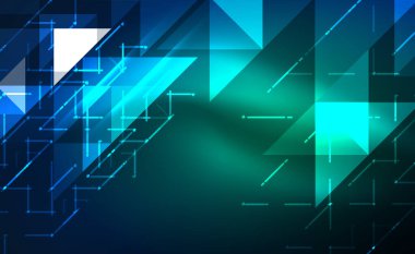 Abstract background, mosaic triangle pattern with transparent effects on glowing neon shiny backdrop. Vector Illustration For Wallpaper, Banner, Background, Card, Book Illustration, landing page