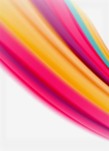 Linee d'onda sfondo astratto, disegno di seta liscia con colori stile arcobaleno. Onde di colore fluido liquido. Illustrazione vettoriale — Vettoriale Stock