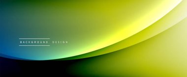 Gölgeli sıvı çizgiler ve eğimli arkaplanda ışık salla. Dinamik düz gölge çizgisi etkisi olan basit akışkan renk gradyanı soyut arkaplan