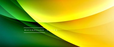 Gölgeli sıvı çizgiler ve eğimli arkaplanda ışık salla. Dinamik düz gölge çizgisi etkisi olan basit akışkan renk gradyanı soyut arkaplan