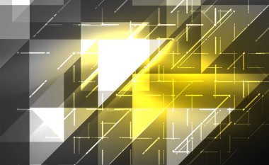 Abstract background, mosaic triangle pattern with transparent effects on glowing neon shiny backdrop. Vector Illustration For Wallpaper, Banner, Background, Card, Book Illustration, landing page